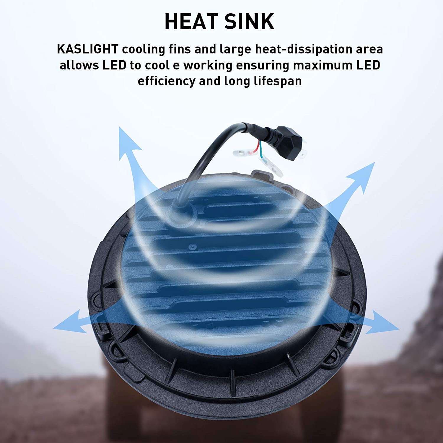 7 Inch H6024 Round LED Headlights Black High Low Sealed Beam H4h13 Adapter Compatible With Jeep Wrangler Jk Tj Lj Cj Hummber H1 H2 Pair