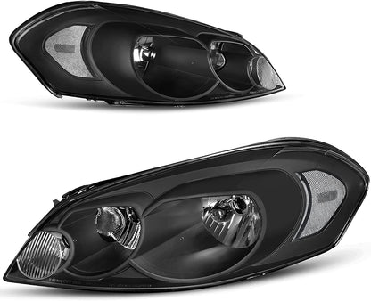 Autosaver88 Headlight Assembly Compatible With 20062013 Chevy Impala 06 07 Monte Carlo Replacement Headlamp Driving Light Black Housing Reflector Clear Lens 25958359 25958360 A Oe
