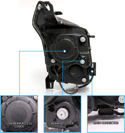 Amerilite Chrome Projector Replacement Headlights LED Boards For 20102016 Cadillac Srx Version Only Passenger And Driver Side