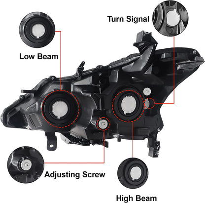 Alziria Headlight Assembly Compatible With 20132015 Nissan Altima Sslsv Only Fit 4door Chrome Housing Amber Reflector
