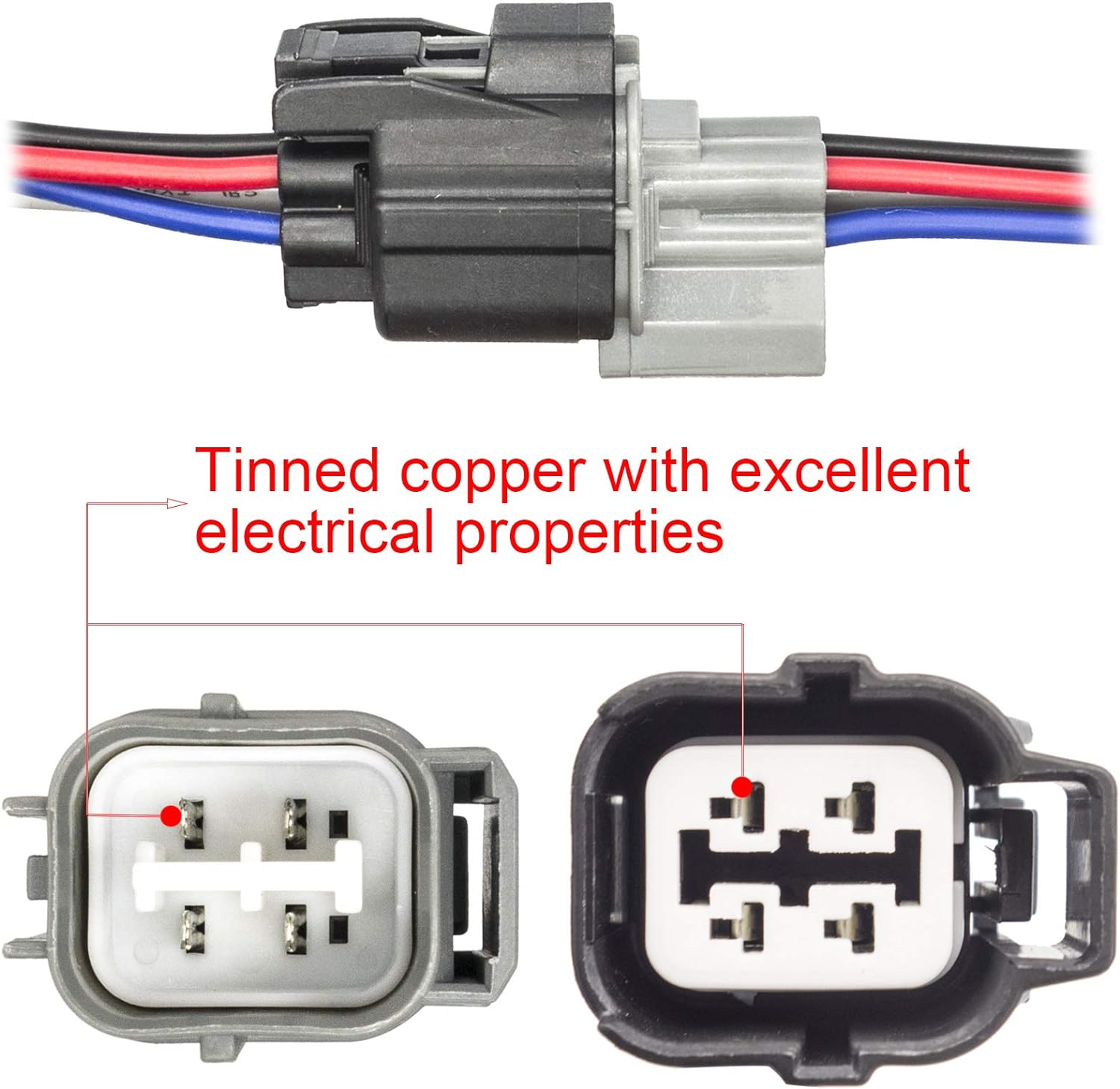 SPDZ1 Extension Harness 4 Wires for Upstream Downstream O2 Oxygen Sensor Compatible with Honda Civic Accord CR-V Prelude Odyssey Pilot Acura Integra