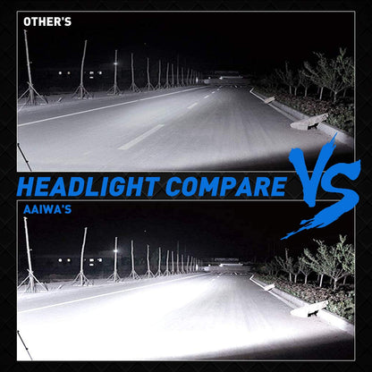 Aaiwa 7 Inch Round LED Headlight Daytime Running Light Dlr High Low Beam For Car Motorcycle With H4 H13 Adapter 2 Pack