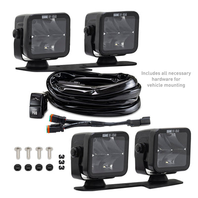Borne Off-Road 21+ Bronco Light Pods 4pc Ditch 3x3 Spot BNLT-BR-21-DT4S