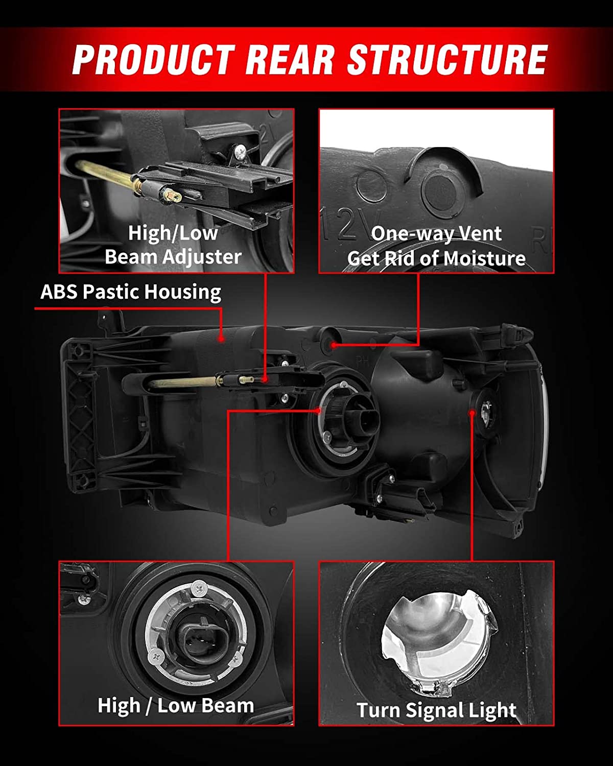 Adcarlights 20022005 Dodge Ram Headlight Assembly For 1500 2500 3500 20032005 Clear Chrome Lens With Amber Reflector Replacement Left Right