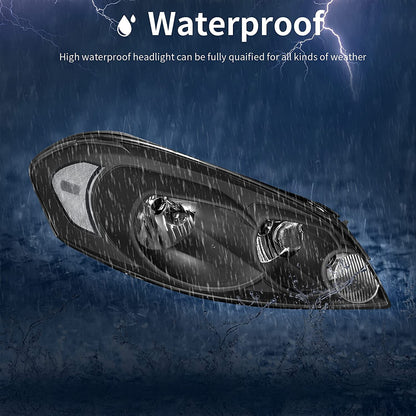 Autosaver88 Headlight Assembly Compatible With 20062013 Chevy Impala 06 07 Monte Carlo Replacement Headlamp Driving Light Black Housing Reflector Clear Lens 25958359 25958360 A Oe