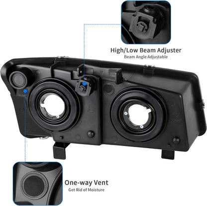 Dwvo Headlight Assembly Compatible With Chevy Silverado Avalanche 1500 2500 3500 Black Clear Housing