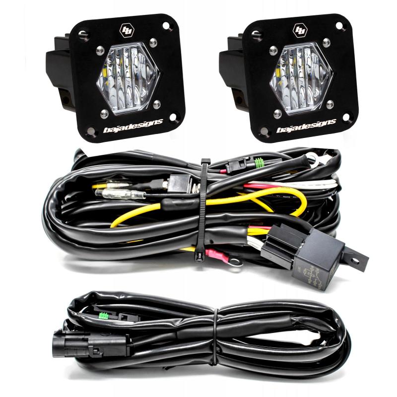 Baja Designs S1 Black Flush Mount LED Light Pod Reverse Kit - Wide Cornering