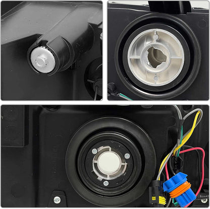 Adcarlights 20072014 Sierra Headlight Assembly Compatible With Gmc 1500 0714 2500hd 3500hd Chrome Housing Amber Reflector Replacement Left And Right