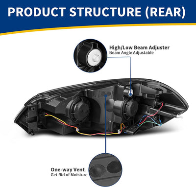Autosaver88 Headlight Assembly Compatible With 20062013 Chevy Impala 06 07 Monte Carlo Replacement Headlamp Driving Light Chrome Housing Amber Reflector Clear Lens 25958359 25958360 A Black Smoke Oe