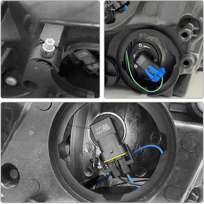 ADCARLIGHTS For 2009-2018 Dodge Ram Headlight Assembly Compatible with Ram 1500 / Ram 2500 3500 / 2010-2018 / Ram 2500 3500 / 2019-2021 Ram 1500 Classic, Chrome Housing Amber Reflector Replacement