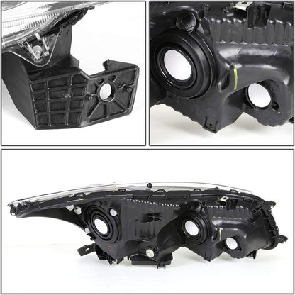 Halogen Model Factory Style Headlight Assembly Compatible With 0812 Honda Accord Sedan 4door Driver Passenger Side Chrome Housing Amber Corner