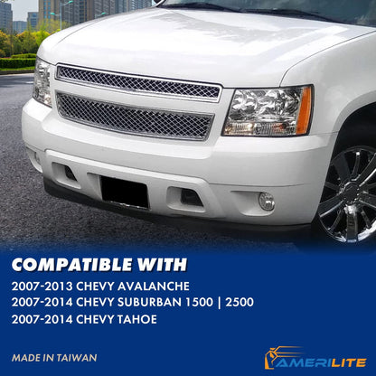 Amerilite For Chevy 0713 Tahoesuburbanavalanche Factory Style Replacement Headlights Pair Driver And Passenger Side Chrome Housing