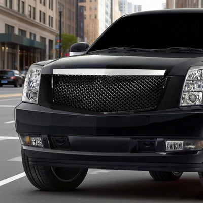 2007-2014 Cadillac Escalade Mesh Style Front Bumper Grille Black ABS