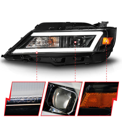 ANZO 14-20 Chevrolet Impala Square Projector LED Bar Headlights w/ Black Housing 121574
