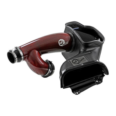aFe 17-24 Ford F-150 Track Series Red Kevlar Carbon Fiber C/A Intake System w/Black Pro 5R Filter