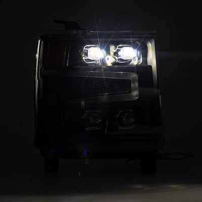 AlphaRex 16-18 Chevrolet Silverado 1500 NOVA-Series LED Projector Headlights Black