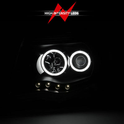 Anzo 2005-2011 Toyota Tacoma Projector Headlights w/ Halo Black