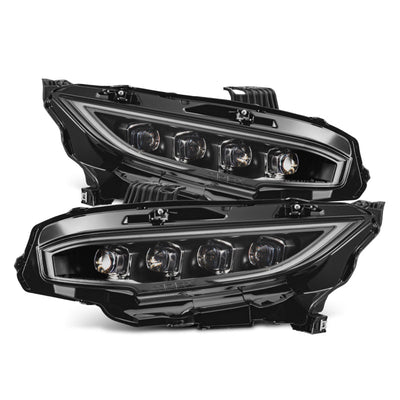 AlphaRex 16-21 Honda Civic NOVA-Series LED Proj Headlights Blk w/Activation Light & Seq.Sig / SB DRL 880491 *Discontinued