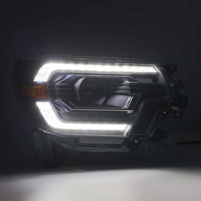AlphaRex 12-15 Toyota Tacoma PRO-Series Halogen Projector Headlights Alpha-Black
