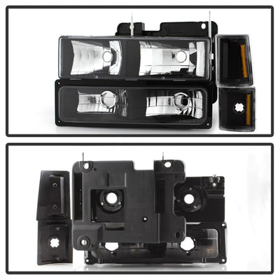 SPYDER xTune GMC C/K Series 94-98 Headlights w/ Corner and Parking Lights - Black HD-JH-GCK94-BK-SET 9037405