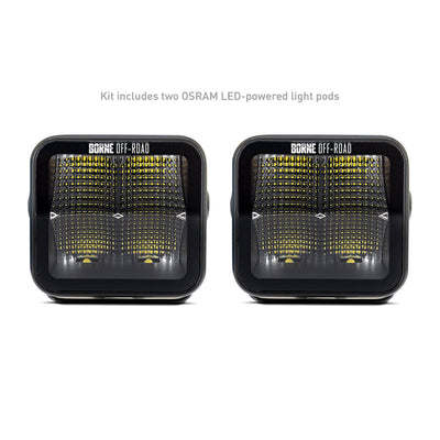 Borne Off-Road Light Pods (Kit of 2) 3x3 Flood BNLT-LP33-2F