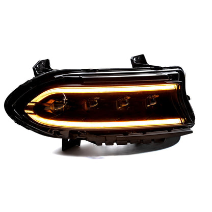 SPDZ1 2015–2024 Dodge Charger Hellfire LED Headlights w/ Switchback DRL & Amber Sequential Turn Signals