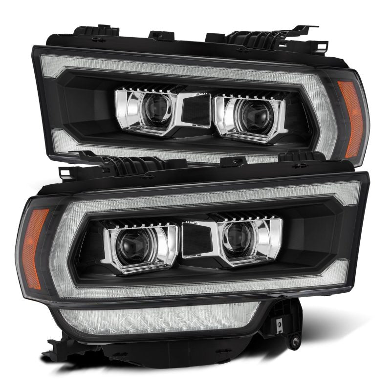 AlphaRex 19-24 Ram 2500/3500/4500/5500 PRO-Series Halogen Projector Headlights Black