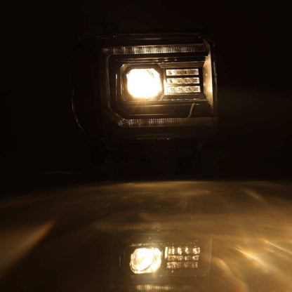 AlphaRex 14-18 GMC Sierra PRO-Series Halogen Projector Headlights Black