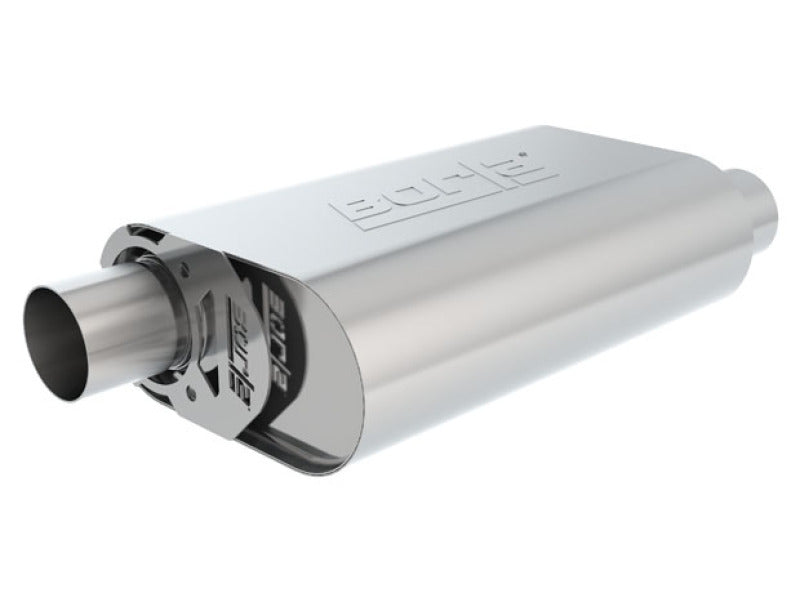 Borla CrateMuffler SBC 283 / 327 / 350 2.5 inch Offset/Center 14in x 4.35in x 9in Oval Muffler 400823