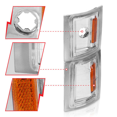 ANZO 1994-1998 Chevrolet Blazer Corner Lights Clear Lens w/ Amber Reflector 521041
