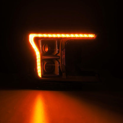 AlphaRex 18-20 Ford F150 (MK II 14th Gen Style) PRO-Series Halogen Projector Headlights Black