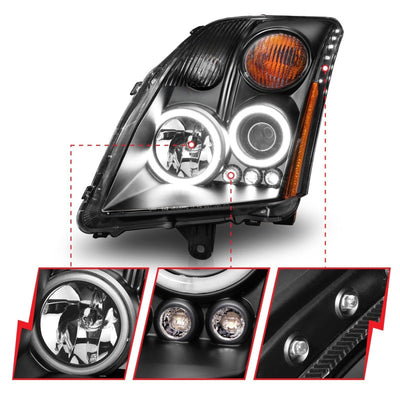 Anzo 2007-2012 Nissan Sentra Projector Headlights Black