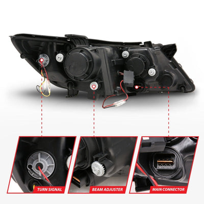 Anzo 2011-2013 Kia Optima Projector Headlights w/ Halo Black (CCFL)
