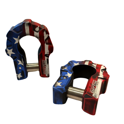 American Flag - 3/4'' Extreme duty Aluminum Shackle set (9T) - (LIFE TIME WARRANTY*)