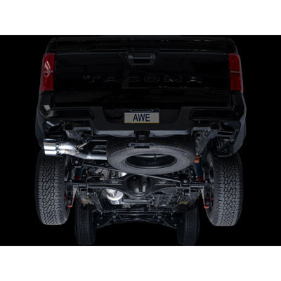 AWE Exhaust - 2024+ Toyota Tacoma Dual Chrome Silver Tips