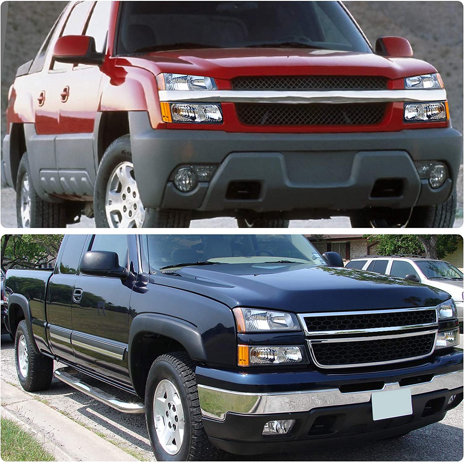 Dwvo Headlight Assembly Compatible With Chevy Silverado Avalanche 1500 2500 3500 Black Clear Housing