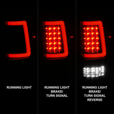 ANZO 2004-2006 Ford F-150 LED Tail Lights w/ Light Bar Black Housing Clear Lens 311342