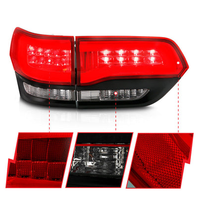 Anzo 2014-2016 Jeep Grand Cherokee LED Taillights Red/Clear