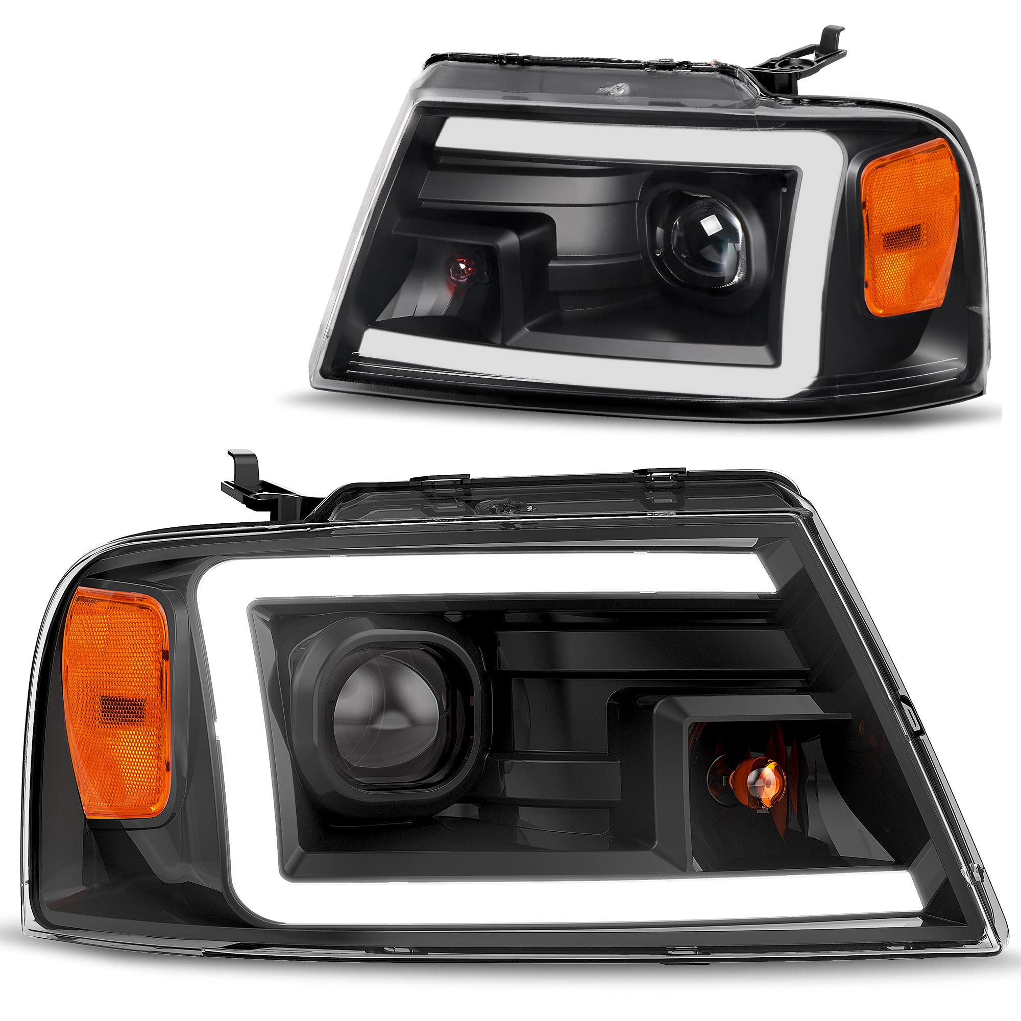 2004-2008 Ford F150 Black Housing With LED Drl