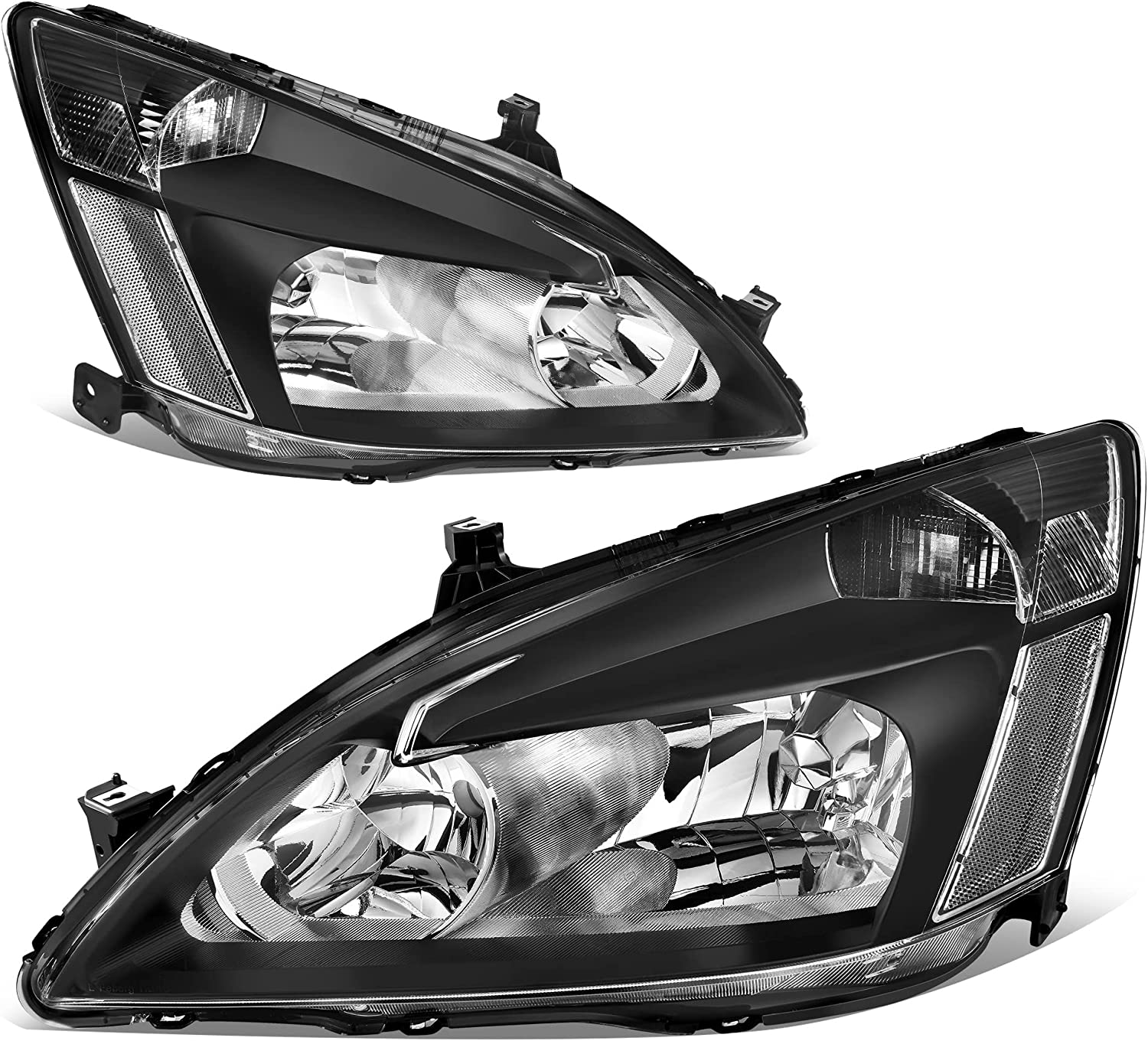Autosaver88 Headlight Assembly Compatible With 03 04 05 06 07 Accord Oe Replacement Chrome Headlights Wclear Housing
