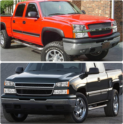 Adcarlights 20032006 Silverado Headlight Assembly For Chevy Avalanche 150025003500 Clear Chrome Lens With Amber Reflector Replacement Left And Right