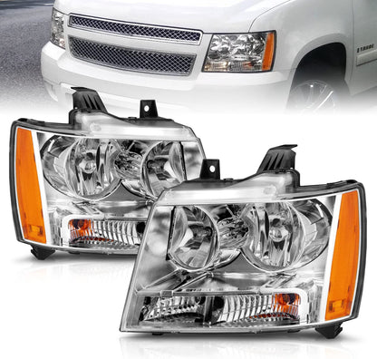 Amerilite For Chevy 0713 Tahoesuburbanavalanche Factory Style Replacement Headlights Pair Driver And Passenger Side Chrome Housing