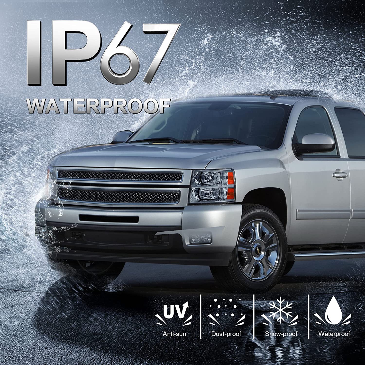 Mostplus Headlight Assembly Compatible With Chevy Chevrolet Silverado 1500 2500 3500 Black Housing Clear Lens Amber Reflector