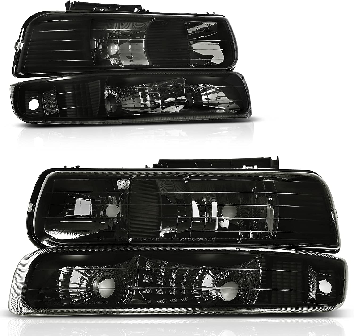 Autosaver88 Headlights Assembly Compatible With 19992002 Chevrolet Silverado 20012002 1500 2500 1500hd 2500hd 3500 20002006 Tahoe Suburban Lights In Bumpers
