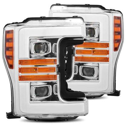 AlphaRex 17-19 Ford Super Duty PRO-Series Halogen Projector Headlights Chrome