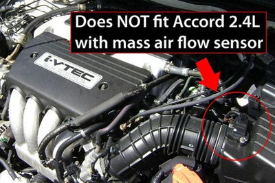 HPS Shortram Air Intake Kit 2003-2006 Honda Accord 2.4L without MAF Sensor, Includes Heat Shield, 827-122