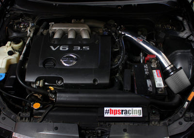 HPS Performance HPS Shortram Air Intake Kit 2004-2008 Nissan Maxima V6 3.5L, Includes Heat Shield, 827-558