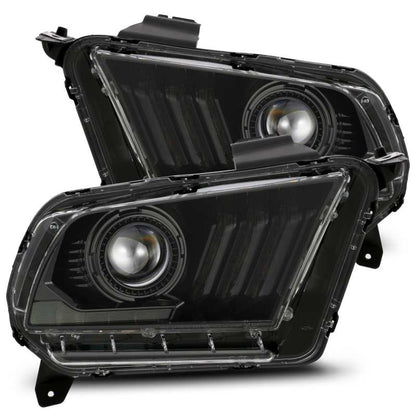 AlphaRex 10-12 Ford Mustang LUXX-Series LED Projector Headlights Alpha-Black