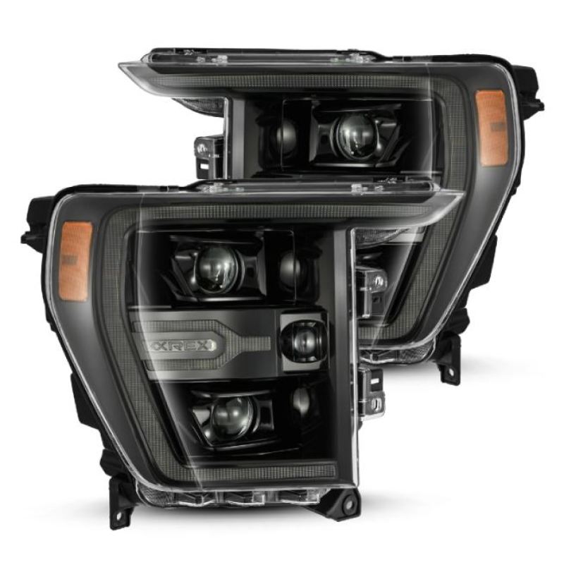 AlphaRex 21-23 Ford F150 / 21-23 Ford F150 Raptor LUXX-Series LED Projector Headlights Alpha-Black