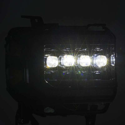 AlphaRex 14-18 GMC Sierra NOVA LED Proj Headlights Plnk Style Alpha Blk w/Activ Light/Seq Signal/DRL 880616 *Discontinued